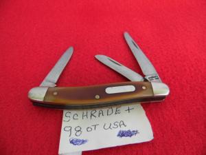VINTAGE 3-1/2" USA LIGHTLY USED SCHRADE + 98OT USA STOCKMAN