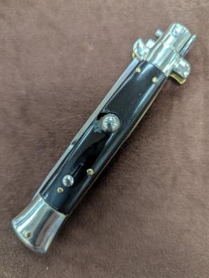 M. ITALY C..1950'S 20CM-8 INCH PICKLOCK BUFFALO HORN BAYONET AUTOMATIC 