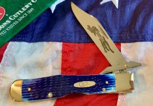 2004 Cheetah (Mdl# 6111 1/2 L SS) w/ Sweet Blue Bone Handles. NOS in Orig box Minty