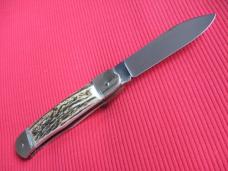 Older Solingen German Hubertus Stag Leverlock Switchblade Knife - NOS