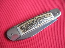 Older Solingen German Hubertus Stag Leverlock Switchblade Knife - NOS