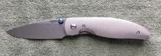 Three Rivers Manufacturing TRM Atom Knife Titanium Pinstripe W/Upgrades Mint