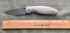 Three Rivers Manufacturing TRM Atom Knife Titanium Pinstripe W/Upgrades Mint
