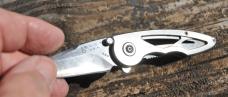 Buck 280 Alpha Hunter Folding Skeletonized Carried No Sign Of Honing Idaho Logo 3 3/4" Closed 