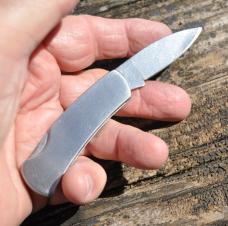Ultra Flat Stainless Steel Handles Lock Back 3" Closed Mirror Polished Blade Tang Stamp Stainless