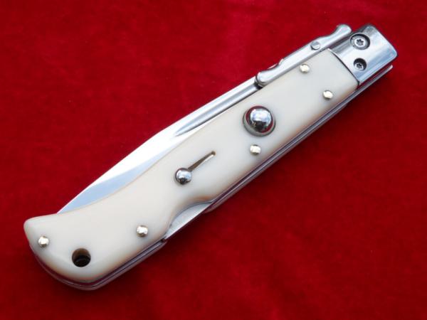New 11" Italian Roma Swinguard Switchblade knife Faux Ivory handles III