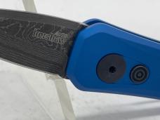 KERSHAW AUTO 7500BLUDAM Launch 4 Damascus Blue Push Button Automatic w/ OMP Box