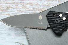 Gerber-Emerson Alliance Black Oxide Serrated 154CM Aluminum Knife 22-07158N