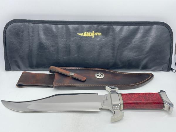 2007 HIBBEN KNIVES Hollow Grind Red Darom Bowie w/ Sheath 2007 HIBBEN KNIVES Hollow Grind Red Darom Bowie w/ Sheath