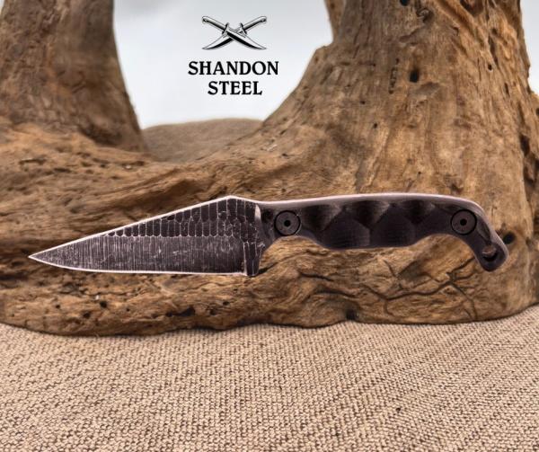 Stroup Knives Mini Fixed Knife 3" 1095HC Steel Full Tang Blade Black G10 Handle Stroup Knives Mini Fixed Knife 3" 1095HC Steel Full Tang Blade Black G10 Handle