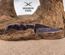 Stroup Knives Mini Fixed Knife 3" 1095HC Steel Full Tang Blade Black G10 Handle
