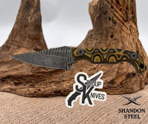 Stroup Knives Mini Mod 1 Camo G10 1095HC Fixed Blade Knife Knife MINI1CAMOG10