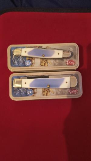 2011 175th anniversary Case/Colt collaborations White/Purple Synthetic Muskrat and Trapper