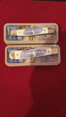 2011 175th anniversary Case/Colt collaborations White/Purple Synthetic Muskrat and Trapper