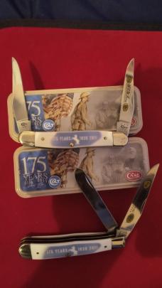 2011 175th anniversary Case/Colt collaborations White/Purple Synthetic Muskrat and Trapper