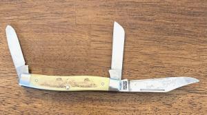 Schrade+ 505SC Scrimshaw Stockman "Ducks"