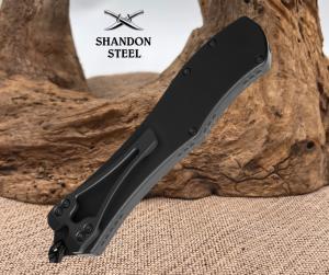 Heretic Knives Hydra V4 S/E Automatic Knife Black Al (3.6" Two-Tone) H407-10A-T
