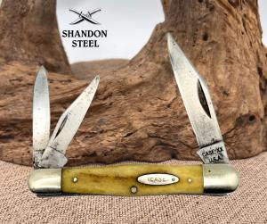 CASE XX USA 5383 SPLIT-BACK WHITTLER 3 BLADE POCKETKNIFE STAG  1965 - 1969 (12)