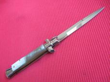 New Old Stock ITALY INOX 9" White HORN Bayonet BLADE ITALIAN STILETTO Knife