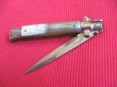New Old Stock ITALY INOX 9" White HORN Bayonet BLADE ITALIAN STILETTO Knife