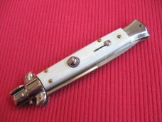 New Old Stock ITALY INOX 9" White HORN Bayonet BLADE ITALIAN STILETTO Knife