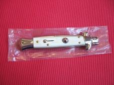 New Old Stock ITALY INOX 9" White HORN Bayonet BLADE ITALIAN STILETTO Knife