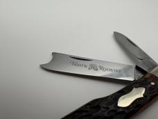 PRE-1982 FIGHT’N ROOSTER FRANK BUSTER CUTLERY CO RED BONE GUNSTOCK RAZOR KNIFE