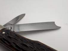 PRE-1982 FIGHT’N ROOSTER FRANK BUSTER CUTLERY CO RED BONE GUNSTOCK RAZOR KNIFE