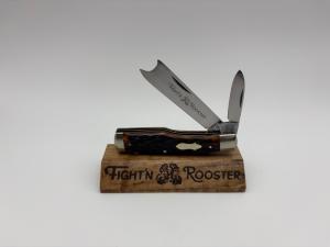 PRE-1982 FIGHTN ROOSTER FRANK BUSTER CUTLERY CO RED BONE GUNSTOCK RAZOR KNIFE