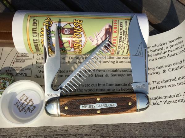 Great Eastern Cutlery 351325 Golf Tool Knife Sawcut Whiskey Barrel Oak Beautiful! Great Eastern Cutlery 351325 Golf Tool Knife Sawcut Whiskey Barrel Oak Beautiful!