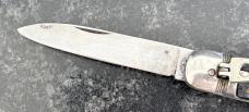 Hard To Find Herder Lever Lock Switchblade Knife, Nice Bone Scales, Germany, Used