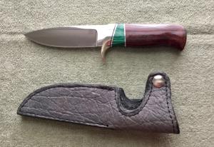Custom Nolan Knives Upscale Hunting Knife And Sheath Mint