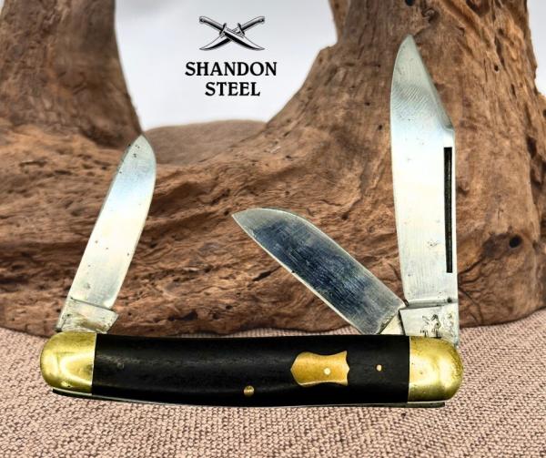 Robt Klass Kissing Crane 3 Blade Vintage Stockman Folding Pocket Knife (140)