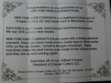 New York Knife Co Smooth Fossil Ivory Matteawan Barlow Knife By Cooper Cutlery M1506-FI USA Made  