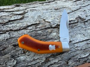 PATRICK JUNIO BRAZIL CUSTOM ROCKY INTERNATIONAL MICARTA SLIP-JOINT KNIFE 