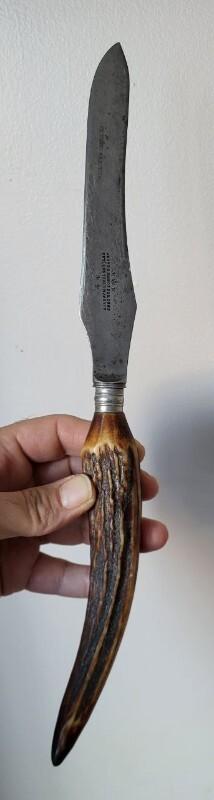 Antique Victorian Joseph Rodgers Knife with Stag Antler Handle، Rare Collectible