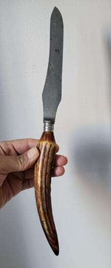 Antique Victorian Joseph Rodgers Knife with Stag Antler Handle، Rare Collectible