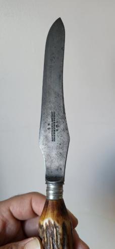 Antique Victorian Joseph Rodgers Knife with Stag Antler Handle، Rare Collectible