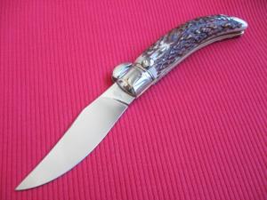 Quality Italian Unique Mechanism LEPRE Stag Knife Limited Edition 2015 MANIAGO ITALY w/Certificate