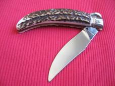 Quality Italian Unique Mechanism LEPRE Stag Knife Limited Edition 2015 MANIAGO ITALY w/Certificate