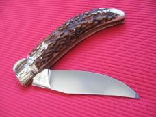 Quality Italian Unique Mechanism LEPRE Stag Knife Limited Edition 2015 MANIAGO ITALY w/Certificate