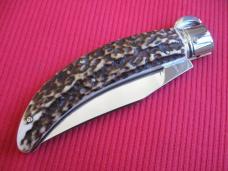 Quality Italian Unique Mechanism LEPRE Stag Knife Limited Edition 2015 MANIAGO ITALY w/Certificate