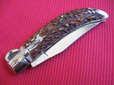 Quality Italian Unique Mechanism LEPRE Stag Knife Limited Edition 2015 MANIAGO ITALY w/Certificate