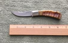 Custom Bill Simons Ram Horn Lock Back Knife Mint