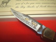 2000 Buck 110 Custom Limited Gold Etched Big Bucks North America Folding Knife New in Box