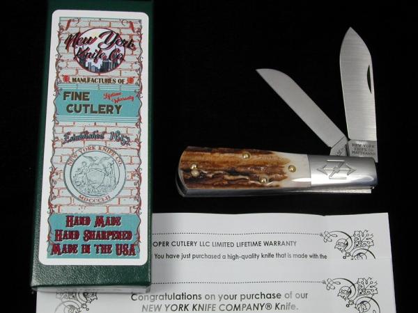 New York Knife Co Genuine Stag Matteawan Barlow Knife By Cooper Cutlery M2506-S USA Made New York Knife Co Genuine Stag Matteawan Barlow Knife By Cooper Cutlery M2506-S USA Made