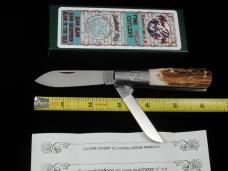 New York Knife Co Genuine Stag Matteawan Barlow Knife By Cooper Cutlery M2506-S USA Made  