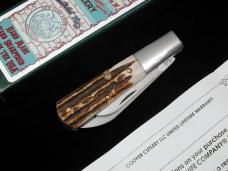 New York Knife Co Genuine Stag Matteawan Barlow Knife By Cooper Cutlery M2506-S USA Made  