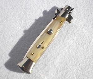 FRANK BELTRAME 9" BEAUTIFUL HONEY HORN SCALES DAGGER BLADE ITALIAN STILETTO MANIAGO ITALY
