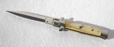FRANK BELTRAME 9" BEAUTIFUL HONEY HORN SCALES DAGGER BLADE ITALIAN STILETTO MANIAGO ITALY